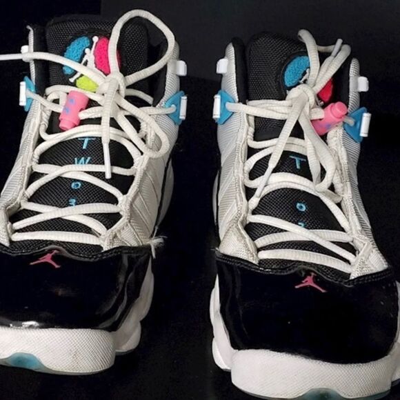 Nike Jordan 6 Rings Patent White Black Pink SOUTHBEACH Miami CK0017-100 Sz 9. main image 7